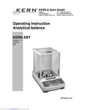 KERN ABT series Operating	 Instruction