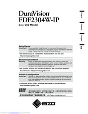 Eizo DuraVision FDF2304W-P Setup Manual