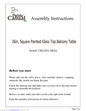Pacific Casual 13D-009-3BAL Assembly Instructions