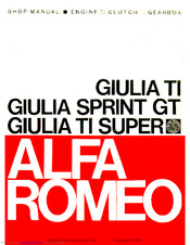 Alfa Romeo giulia 1600 T1 Shop Manual
