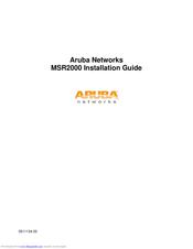 Aruba Networks MSR2000 Installation Manual