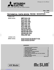 Mitsubishi Electric SUZ-KA25/35VAH Technical Data Manual