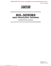 OTARI MX-5050BII Series Instruction Manual