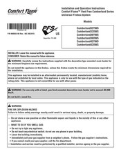 Comfort Flame Cumberland36XWS Installation And Operation Instructions Manual