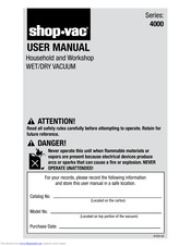 Shop-Vac 4000 SERIES User Manual
