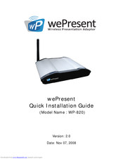 WePresent WP-820 Quick Installation Manual