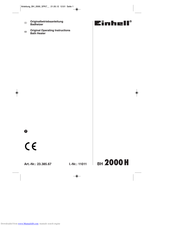 EINHELL BH 2000H Operating Instructions Manual