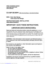 Smalvic CU 36P OE/ISPH Instruction Manual