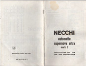 Necchi Automatic Supernova Ultra Mark 2 User Instructions