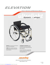 Elevation DYNAMIC INUQUE Owner's Operation And Maintenance Manual