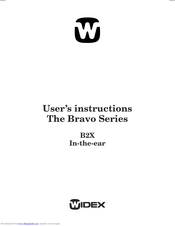 Widex B2X The Bravo Series User Instructions