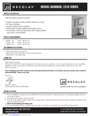 Decolav 2550 series Assembly Manual