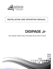 AUSTRALIAN MONITOR Digipage JR Installation And Operation Manual