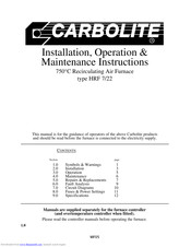 Carbolite HRF 7/22 Installation, Operation & Maintenence Manual
