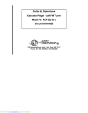 Audio international RCP-022-0x-x Manual To Operations
