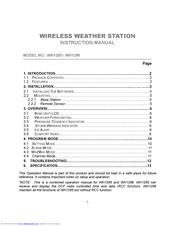 Fine Offset Electronics WH1285 Instruction Manual