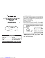Goodmans gps213pllr Instruction Manual