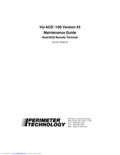 Perimeter Technology VU-ACD /100 Maintenance Manual