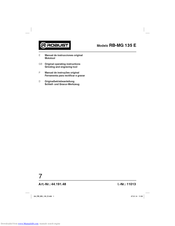 Robust RB-MG 135 E Original Operating Instructions