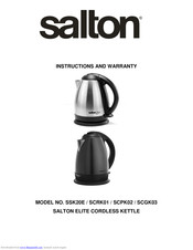 Salton elite SCGK03 Instructions And Warranty