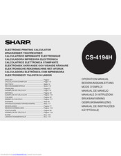 Sharp CS-4194H Operation Manual