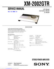 Sony XM-2002GTR Service Manual