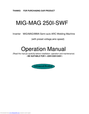Top Gun MIG-MAG 250I-SWF Operation Manual
