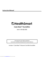 HealthSmart Cube Mate Instructions For Use Manual
