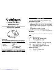 Goodmans GCD720RA Series Instruction Manual