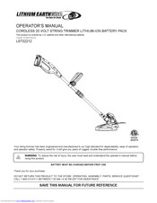 Lithium Earthwise LST02212 Operator's Manual