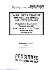 Reed-Prentice TM 5-4000 Maintenance Manual And Parts List