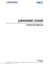 Nec UNIVERGE SV8300 Command Manual