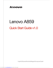 Lenovo A859 Quick Start Manual