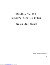 Brava Win-Duo DM-985 Quick Start Manual