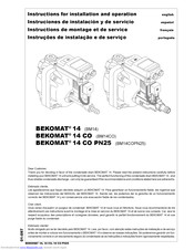 Beko Bekomat 14 co pn25 Instructions For Installation And Operation Manual