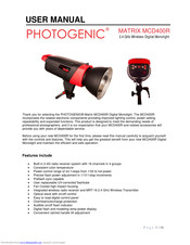 Photogenic MATRIX MCD400R User Manual