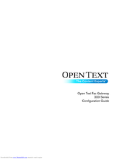 Open Text 300 series Configuration Manual