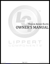 Lippert Components Touch Audio Elite Owner's Manual