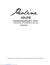 Euro Appliances EP500UW Instructions For Installation And Use Manual