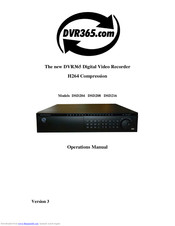 DVR365 DSD208 Operation Manual