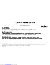 Sanyo FWSA205E Quick Start Manual