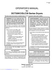 Dexter Laundry DCT30KC Series Operator's Manual