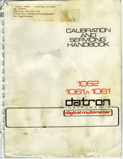 Datron 1062 Service Handbook