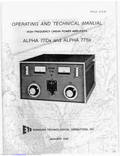 EHRHORN ALPHA 77Dx Operating And Technical Manual