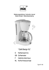 MIA Cafe Design XL Instruction Manual