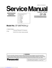 Panasonic CF-29ETKGH1 Service Manual