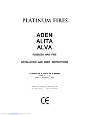 Platinum Fires ADEN Installation And User Instructions Manual