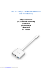 i-tec C31AHDMIPD User Manual