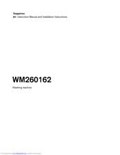 Gaggenau WM260162 Instruction Manual And Installation Instructions