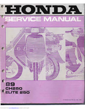Honda CH250 1989 Service Manual